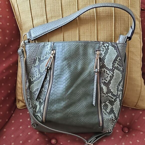Jessica Simpson Green Snakeskin Pattern Shoulder Bag - Picture 3 of 6
